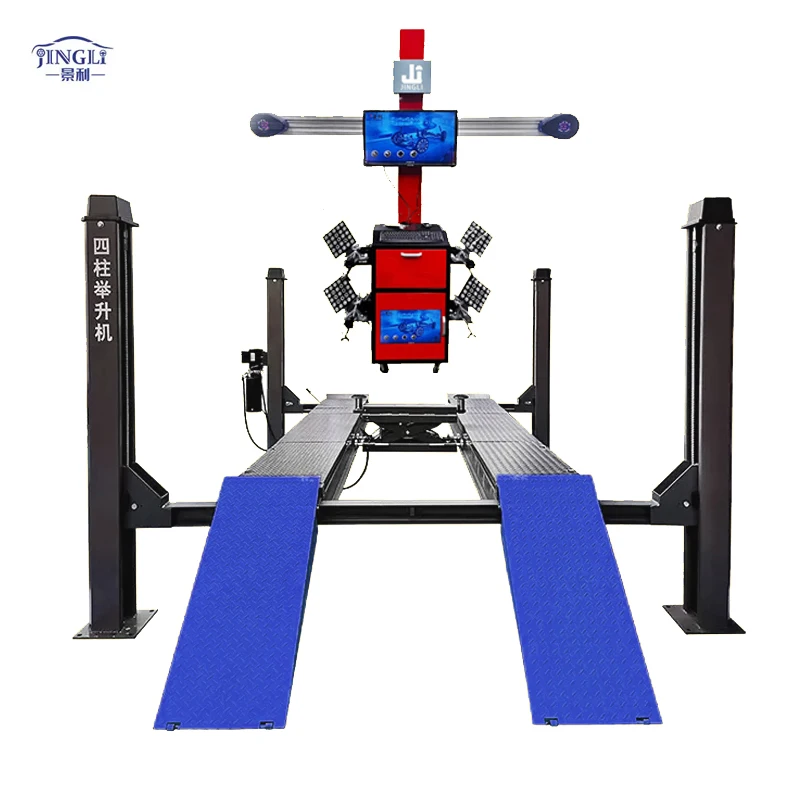 Four-Post Car Lift 4000kg Hydraulic Car Repair Machine Double Cylinder For Vehicle Lifting