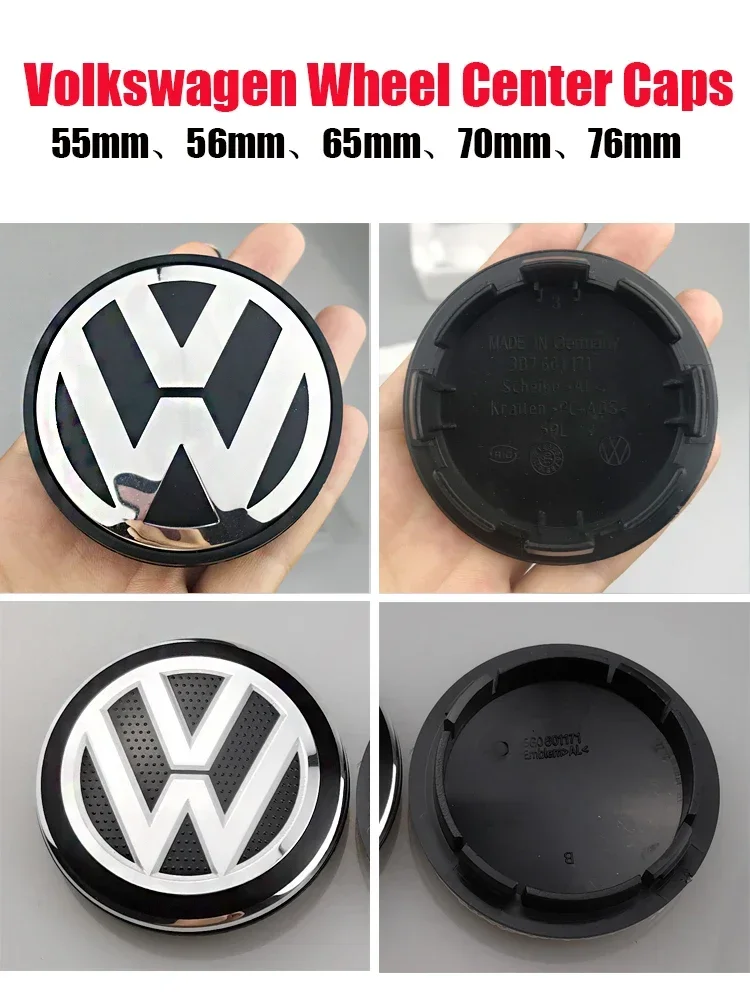 4pcs 55mm56mm 65mm70mm Car Styling Wheel Center Cap Hub Covers Badge Accessories For VW Volkswagen Golf 3B7601171 1J0601171