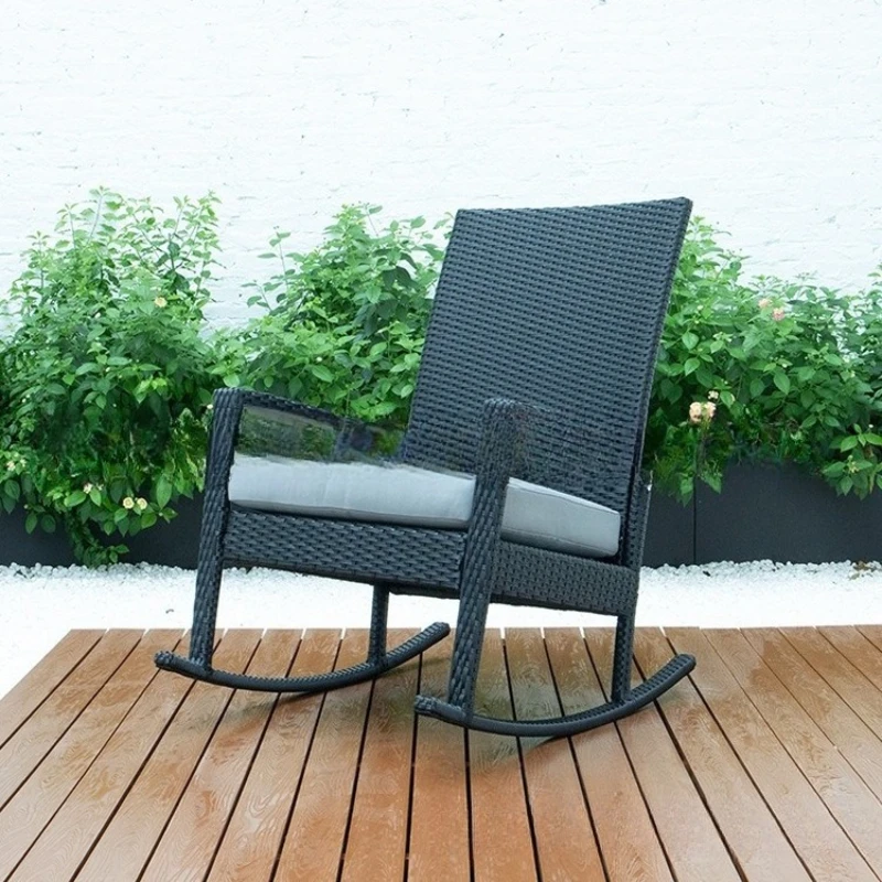 

Modern style outdoor furniture balcony garden courtyard hotel rainproof sun protection lazy leisure rattan hotel rocking chair