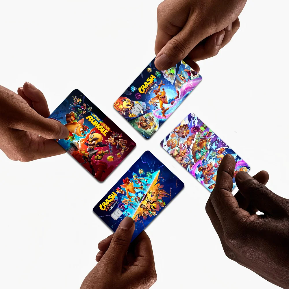 

C-crash B-bandicoot Anime Spend Or Save Funny Shell On Off Ultra Thin No Fade Sticker Skin Cover Film For Debit Credit Card
