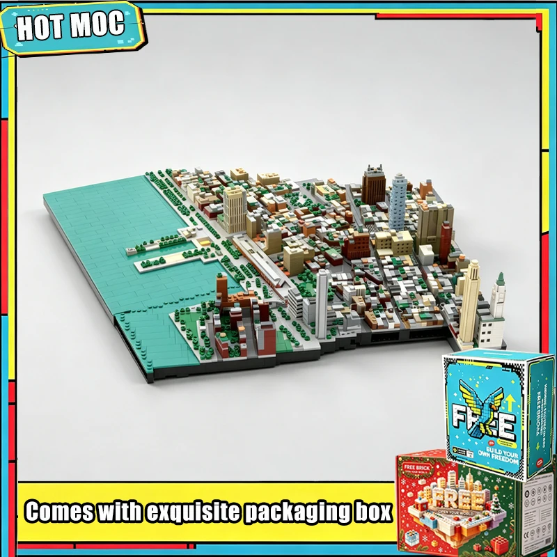 5696PCS New York City Skyline Building Blocks Mini Urban Diorama Model DIY Assembly Educational Creative Collection Display Gift