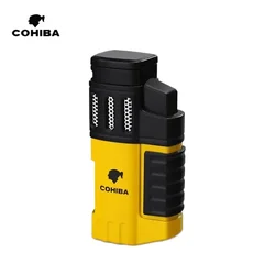 COHIBA-High Power Blue Flame Lighter, Cigar Moxibustion, Cigarette Lighter, Turbine Torch, Outdoor Barbecue, Camping Ignition To