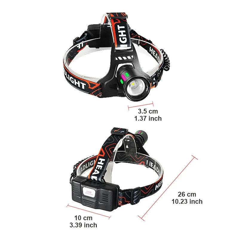 

1000000LM High Power LED Headlamp Rechargeable Lamps Super Bright Headlight 18650 IPX6 Waterproof Outdoor Fishing Camping Light