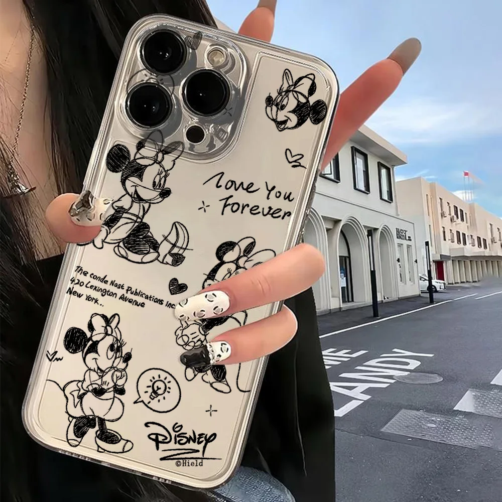 Disney Mickey Minnie Phone Case For OPPO Realme C67 C65 C63 C55 C53 C35 C30 C11 12 10 9 8 7 6 5 Pro Plus 4G 5G Transparent Cover