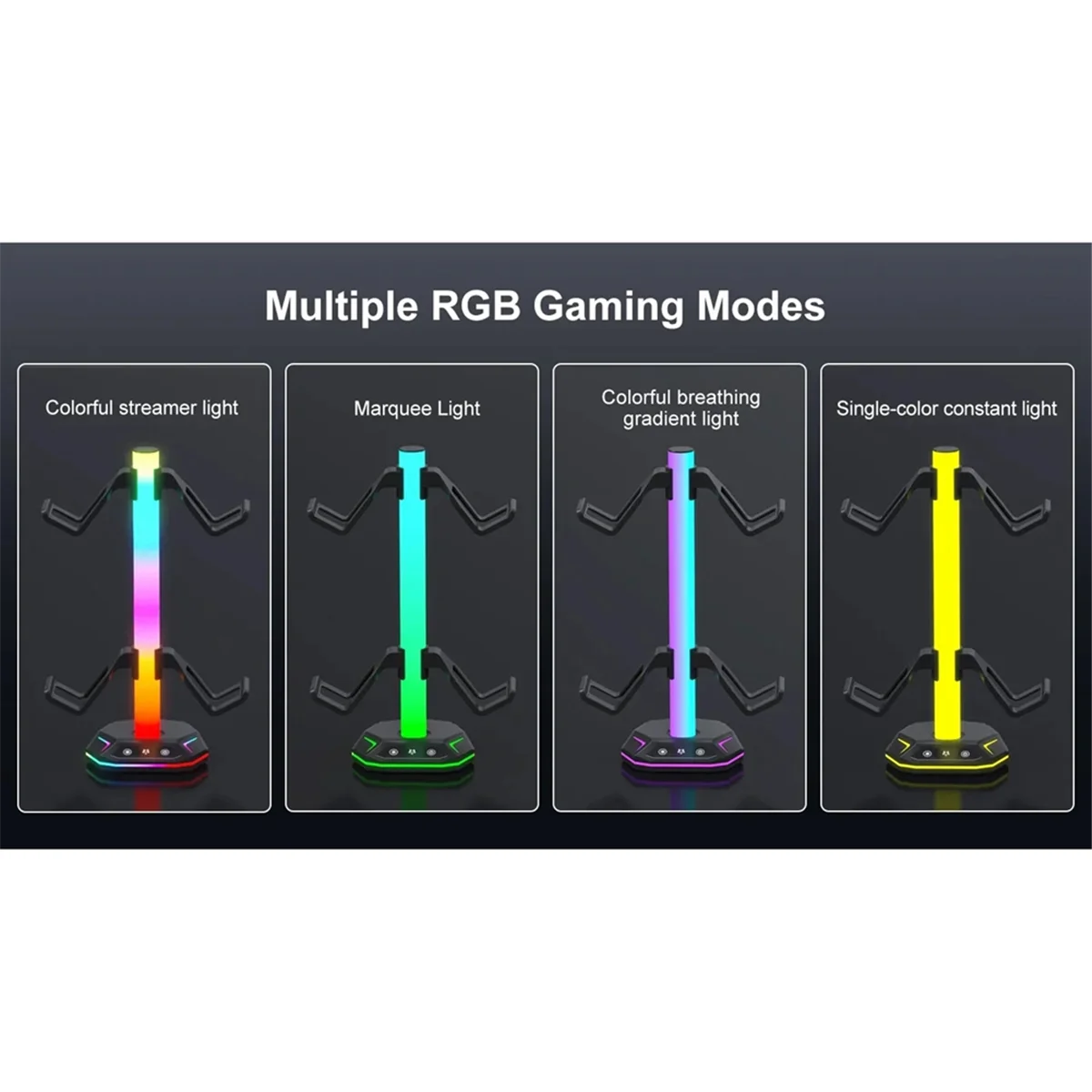 

Gaming RGB Headphone Stand For Playstation5 Controller Holder Earphone Hanger For Desktop Gamer PS4 PS5 Gamepad-A74Z