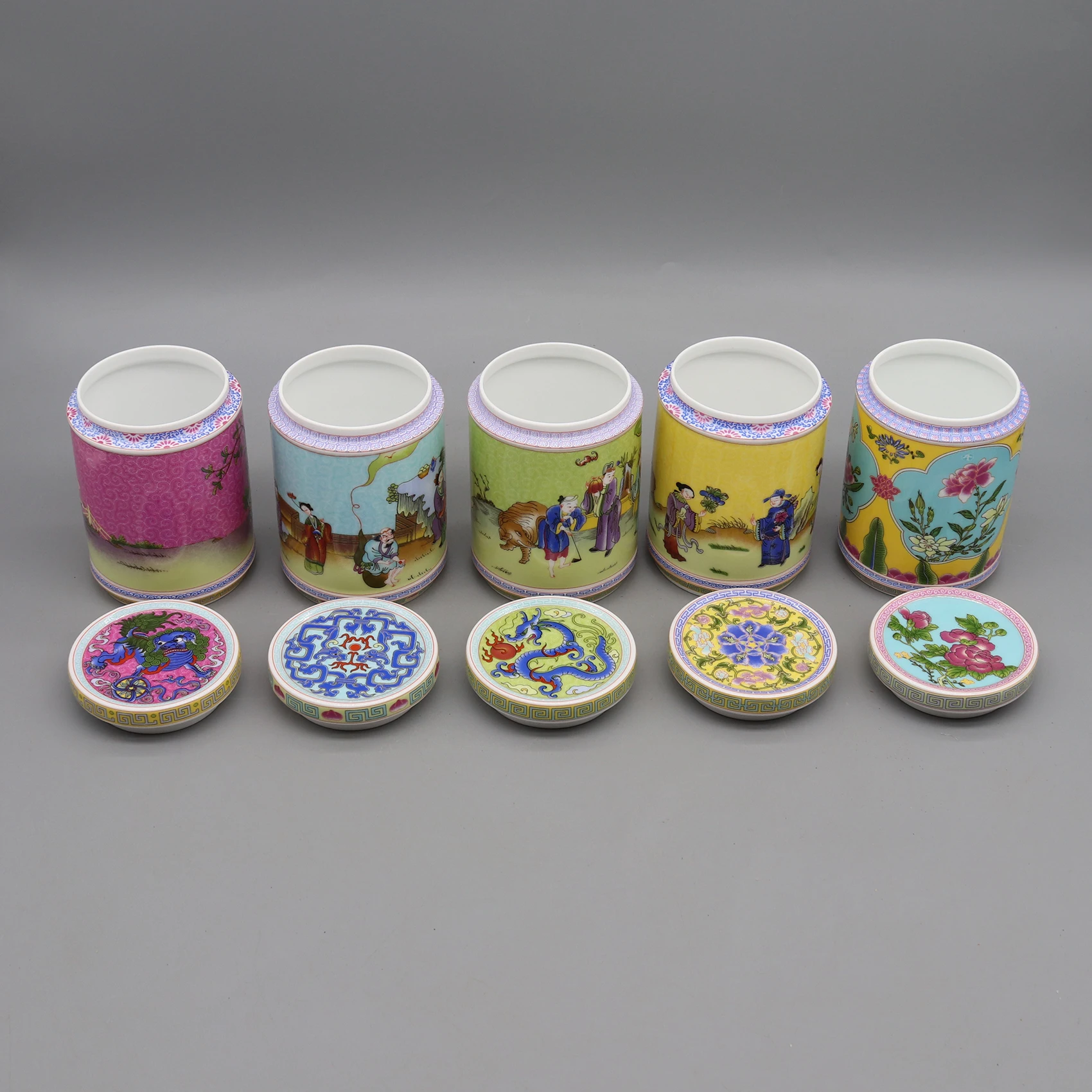 Pot with Paintings, Collectible Ceramics, Canister, Home Decoration