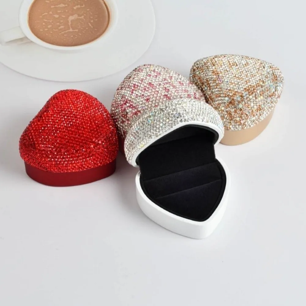 

Diamond LED Light Ring Box Ring Display Girlfriend Gift Heart Shape Gift Boxes Storage Proposal Valentine Gift Packaging Box