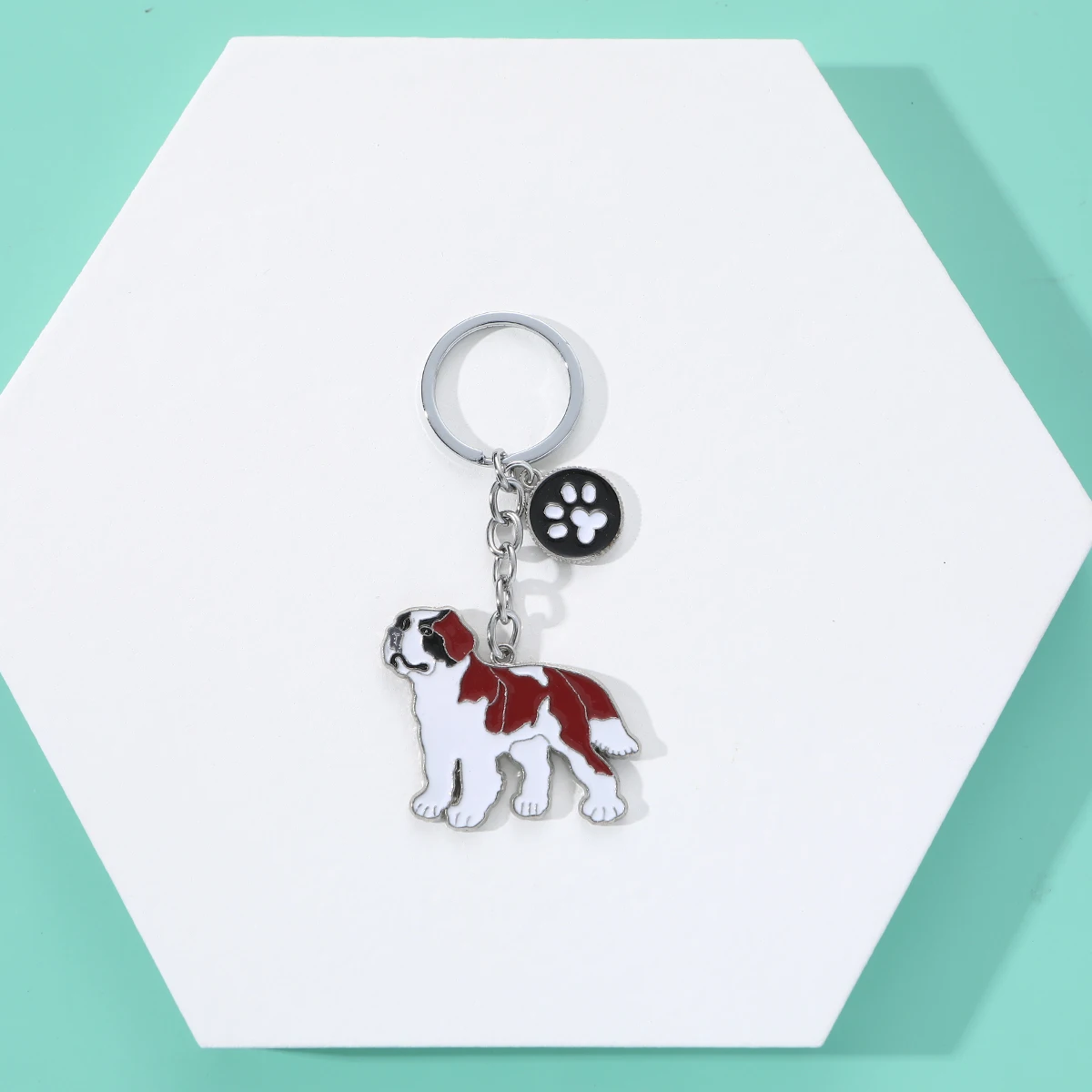 St.Bernard Dog Key Ring Cute Animal Pet Keychain Lovely Dog Key Bag Pendant Keychain For Girls Figures Accessories