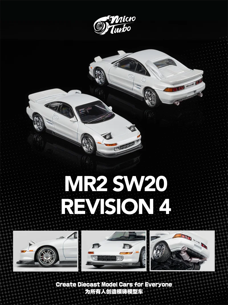 

(Pre-Order) MicroTurbo 1:64 MR-2 SW20 REVISION 4 Ver.2 Metallic white Limited999 Diecast Collector's Vehicle Model Car