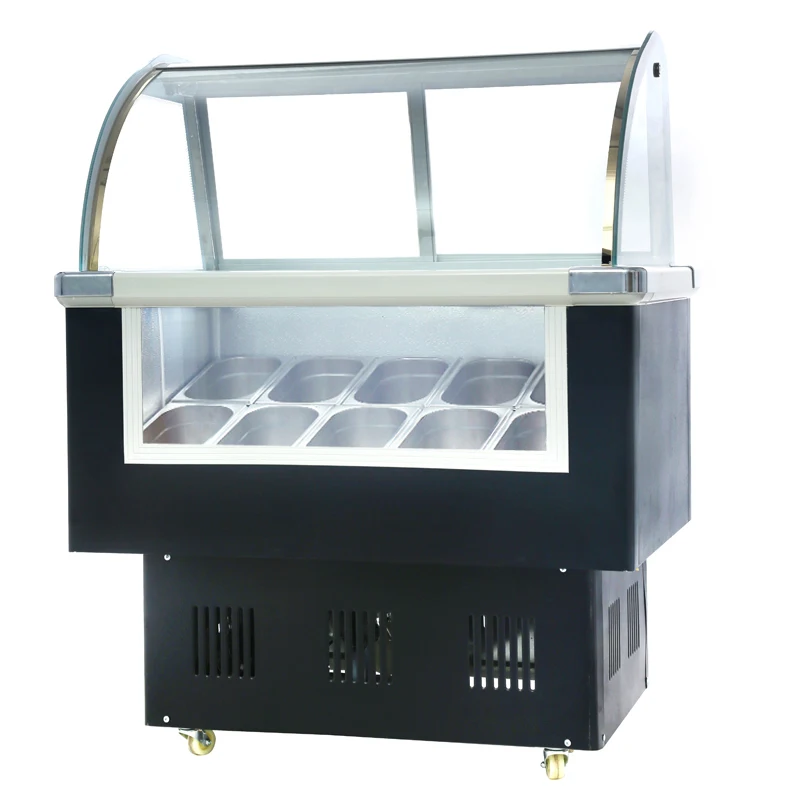 Buffet Glass Door Popsicle Display Cabinet 170L Large Capacity Horizontal Refrigerator Ice Cream Outdoor Freezer