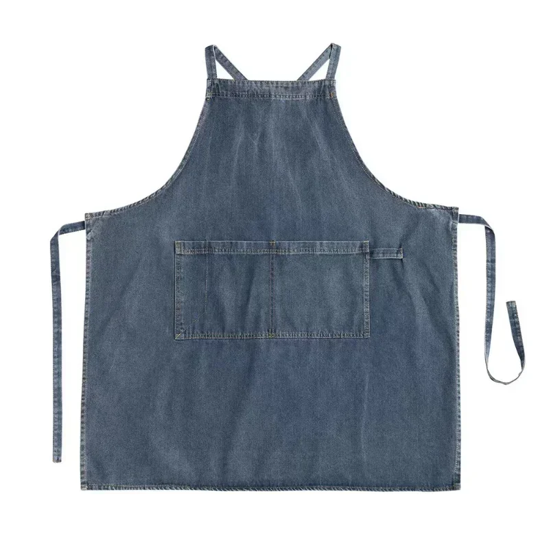 Elegant Unisex Jean Apron with Pockets for Men and Women  Kitchen Cooking Gardening Painting Chef Unim