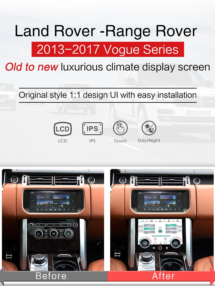 Car AC Panel Screen Air Conditioning Control LCD Digital For Land Rover Rover Vogue L405 2013 -2017 Switch Touch Climate DisPlay