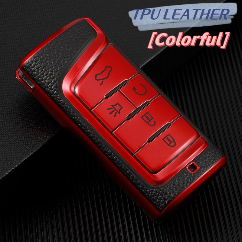 TPU Leather 5 Buttons Car Key Case Cover For GAC Trumpchi GS4 GM8 GA3 GA6 SGS7 GA4 GS5 GS3 Legend GS8 Remote Fob Key Accessories