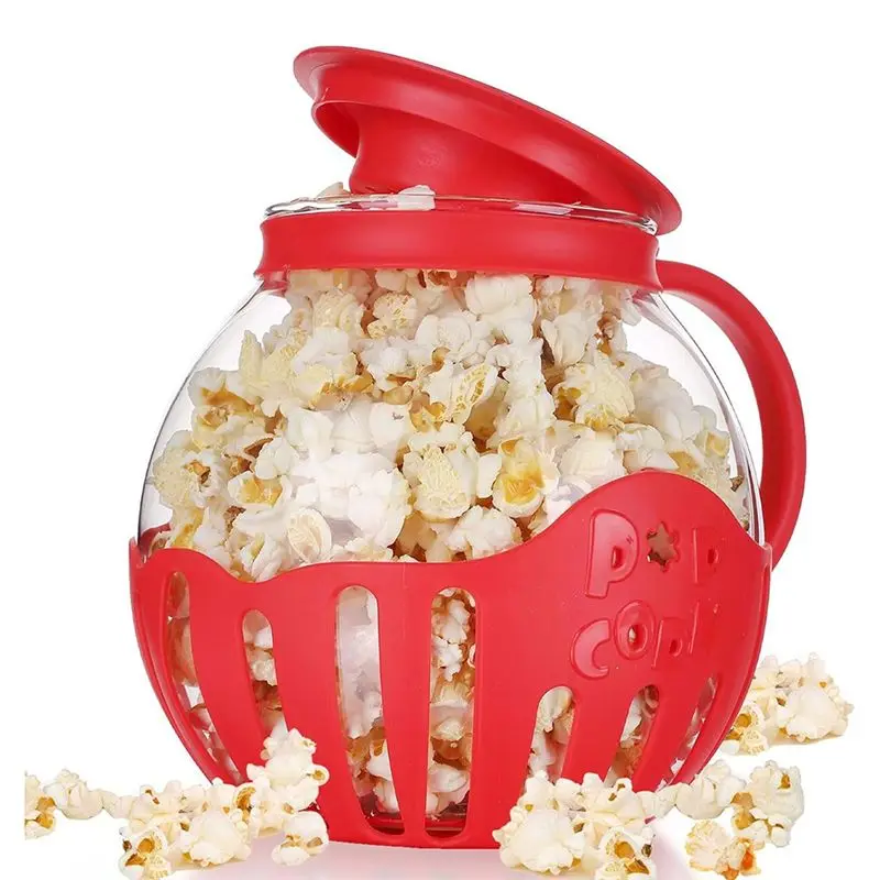 AEE8-Microwave Popcorn Maker Bucket Microwave Bowl Mini Machine Safe Silicone Lid Popcorn Maker