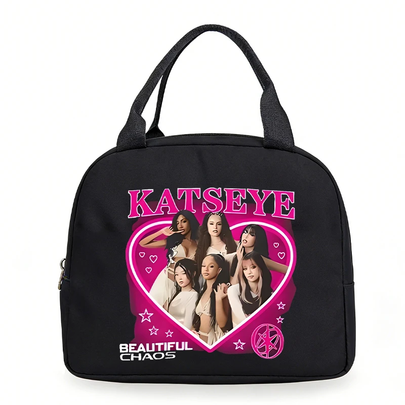 Insulated Lunch Bag Katseye Girl Group Series Insulation Bento Pack Women Men Korean Ulzzang Kids Bento Lunch Bags