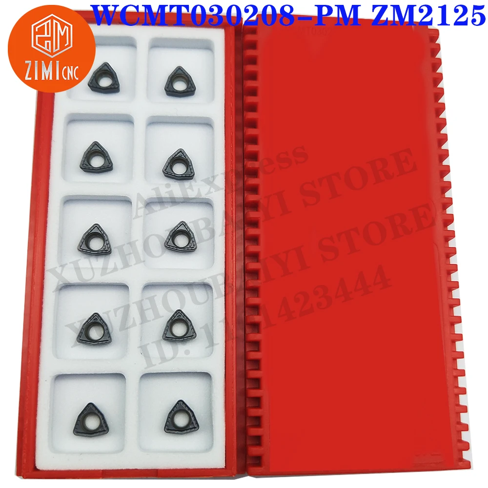 WCMT030208-PMZM2125 WCMT030208-PM Inserti per trapano a U in carburo Strumento di tornitura indicizzabile Tornio da taglio Strumento CNC tornio per metalli Strumento per tagliare