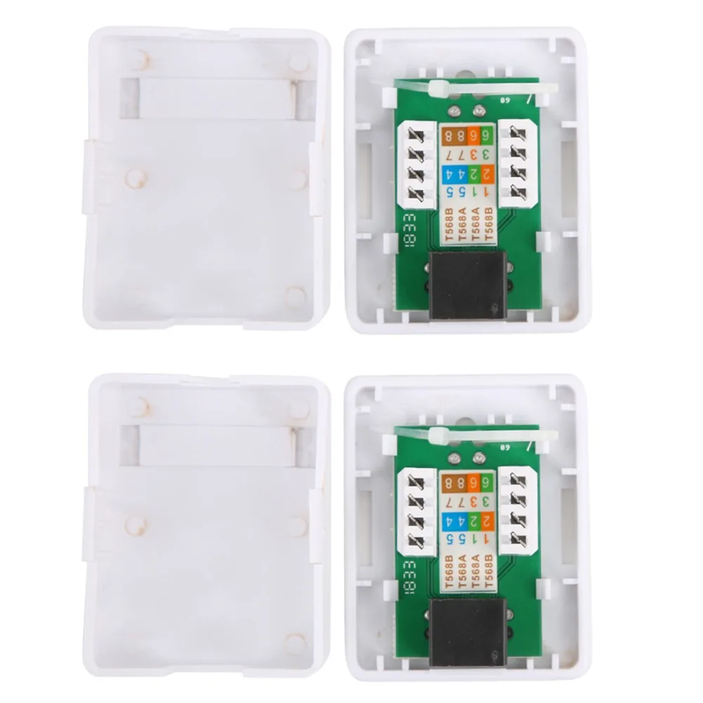 

2Pcs Cat6 RJ45 Surface Mount Box Non-Shielded RJ45-8P8C Mount Box Single Port ABS Single Port Mount Box Network Installation