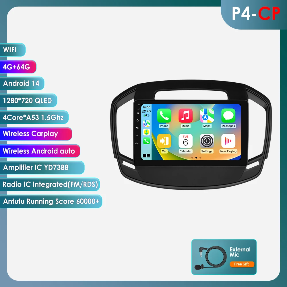 Android 14 Autoradio Voor Buick Regal Opel Insignia 2009-2017 Auto Multimedia GPS Carplay 4G DSP BT 360 Camera Door Snapdragon 6115