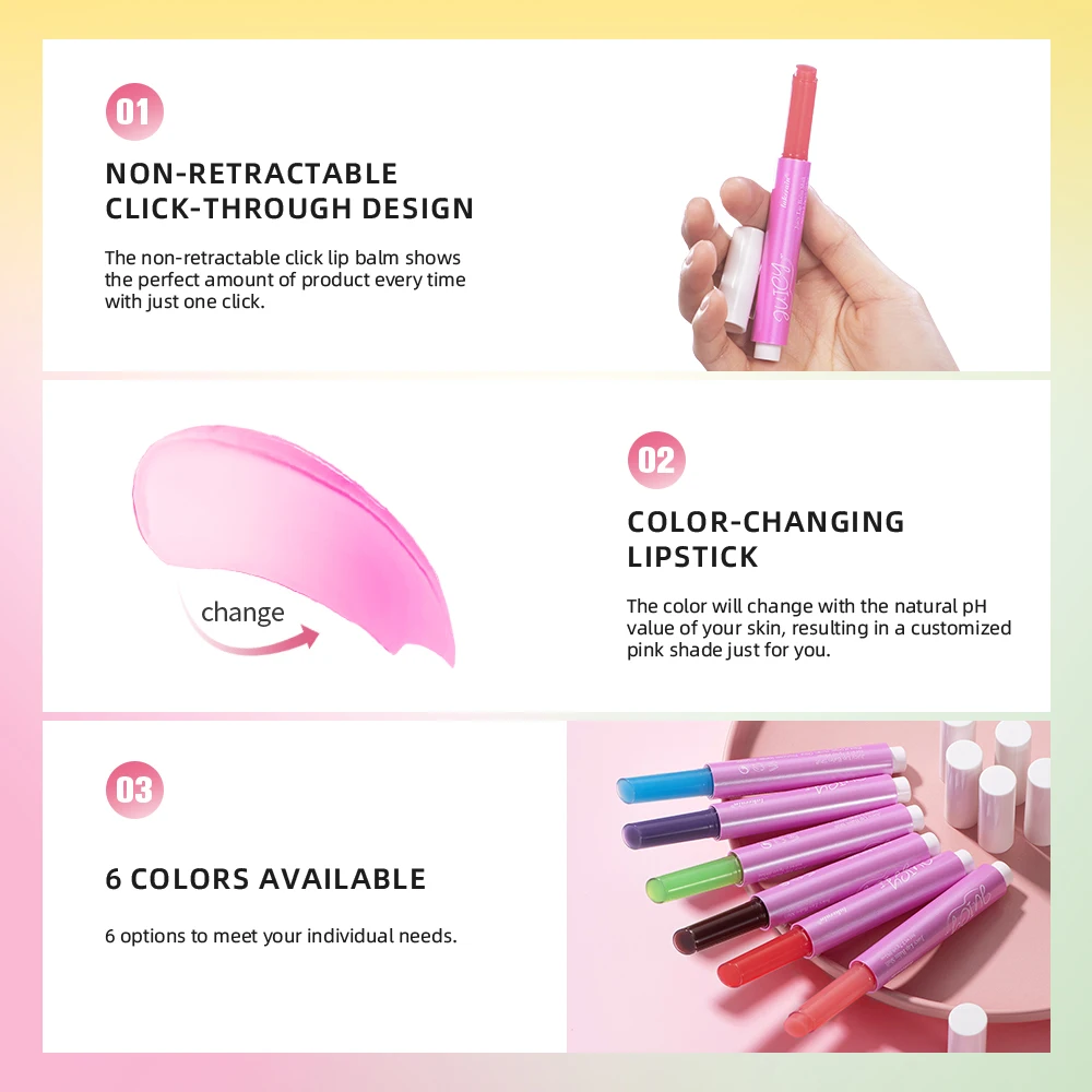 Juicy Lip Balm Shift Smooth Texture Ph Color Changing Lip Balm Long Lasting Provide Vitamin E Antioxidant Lips Makeup 6 Colors