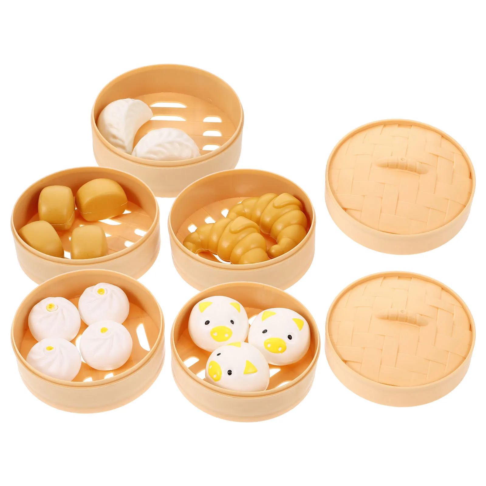 1 Juego de cocina, comida china, juego de cocina de imitación, bollo al vapor, juego interactivo de desayuno para niños