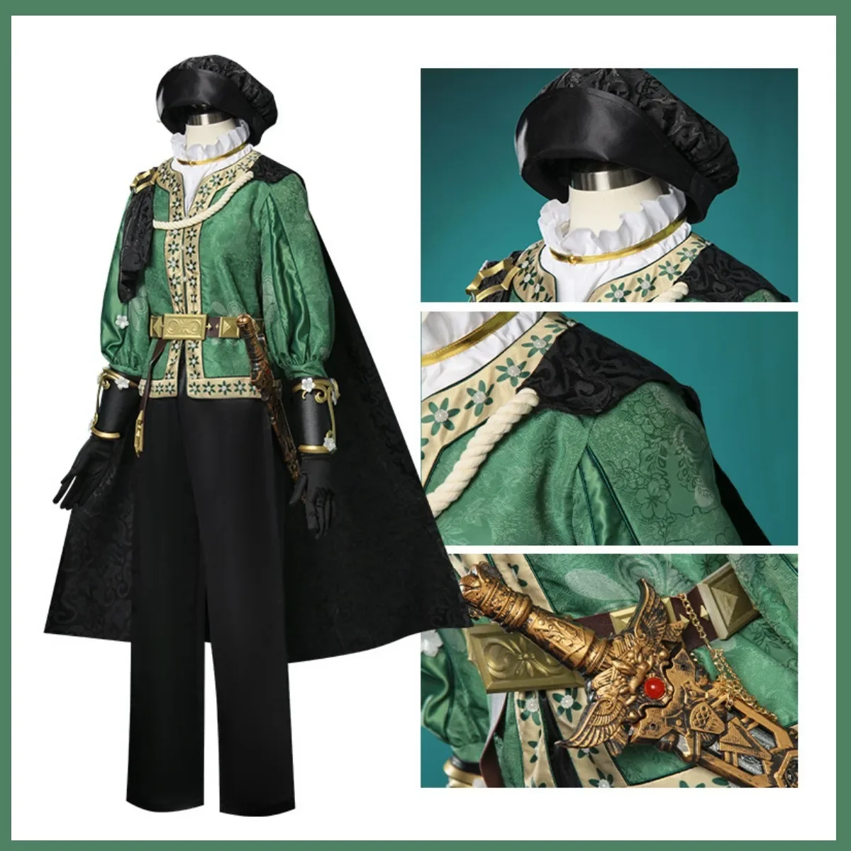 Costume de Cosplay du Patient Emil, Jeu d'Anime, Perruque Verte, Uniforme Everak, Ensemble Complet, Halloween, Noël, pour Homme Adulte