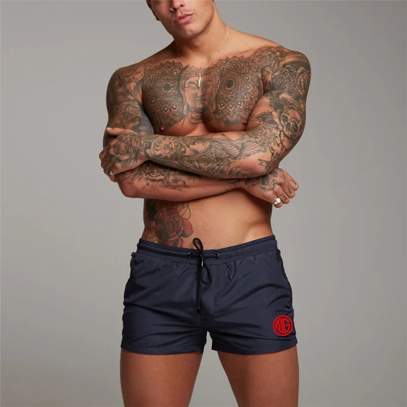 

Summer Men Fashion Print Three Pant New Gym Fitness Workout Breathable Comfortable Thin Cool QuickDry Beach Short Pants Outdoor