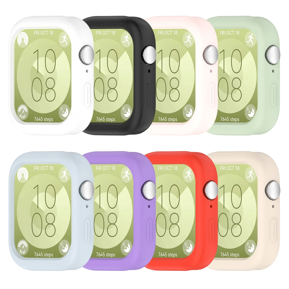 Silicone Case For Huawei Watch Fit 3 Full Coverage Protective Bumper Case Frame Hollowed Cover Anti-fall Protector Cover Case