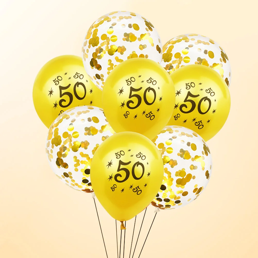 

20Pcs Birthday Balloons Golden Printing Confetti Latex Party Decorations Supplies Birthday Photo Props Confetti Balloons