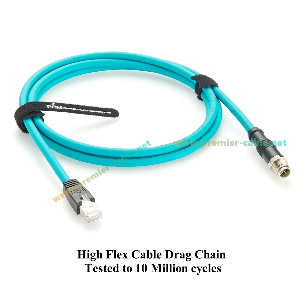 Rj45 cat6a ethernet para m12 8pin x código cabo ip67 alta flex gige visão cabo de câmera industrial para cognex keyence basler sensor