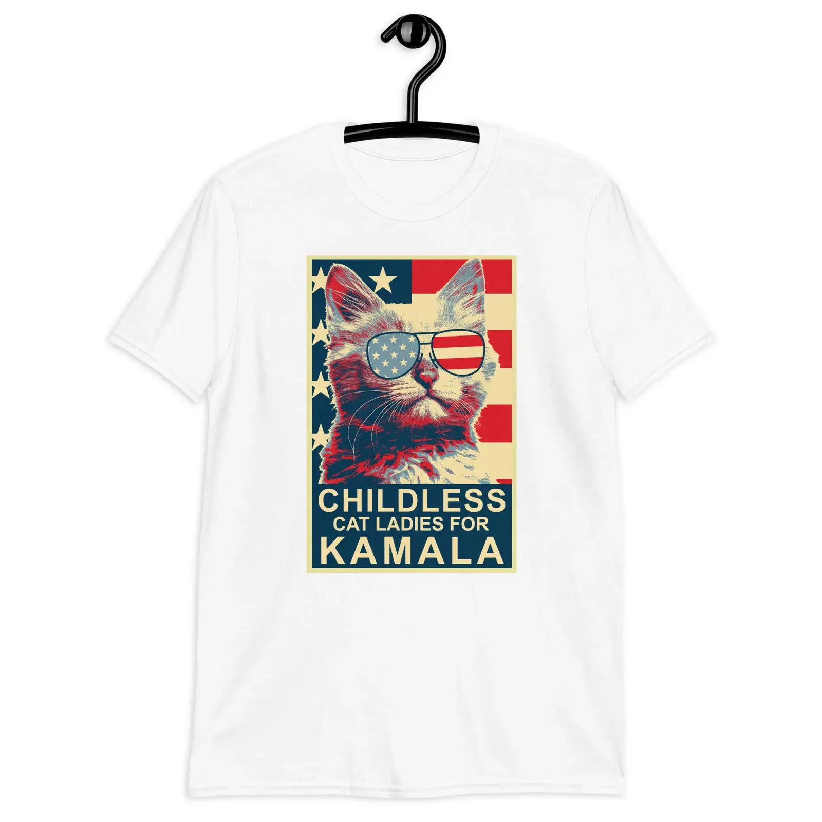 Childless Cat Lady Kamala, Kamala Harris President 2024 Ladies Unisex T-Shirt hot sale All-match High quality cotton new style