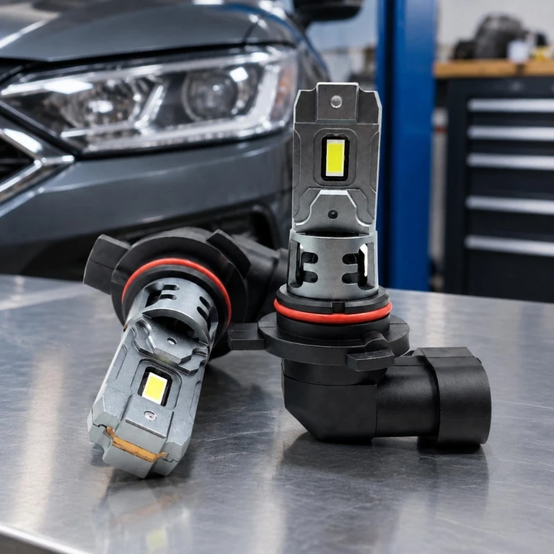 L5BC LED Headlight Replacement Bulb with Integrated Aluminum Body Design for H7 H1 H11