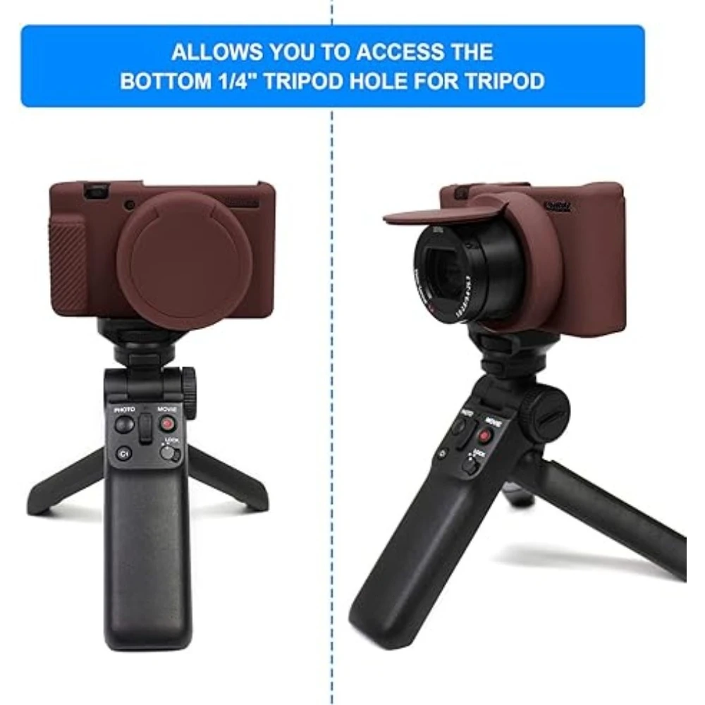 

For Sony ZV-1 camera soft silicone protector skin case cover lens cap zv1 Photography Bag + free tempered film