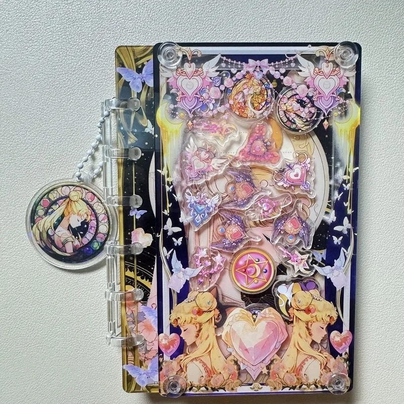 الفتيات القلب A7 الاكريليك يهز ملاحظات اليد ملاحظات فضفاضة ورقة الكتب هدايا ساخنة للطلاب الفتيات رائعة المحمولة كتاب بقعة السلع