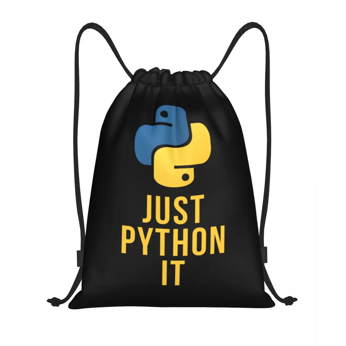 Custom Inspiration Python Developer Drawstring Bag  Yoga Backpacks Men Women Programing Language Code Coder Sports Gym Sackpack