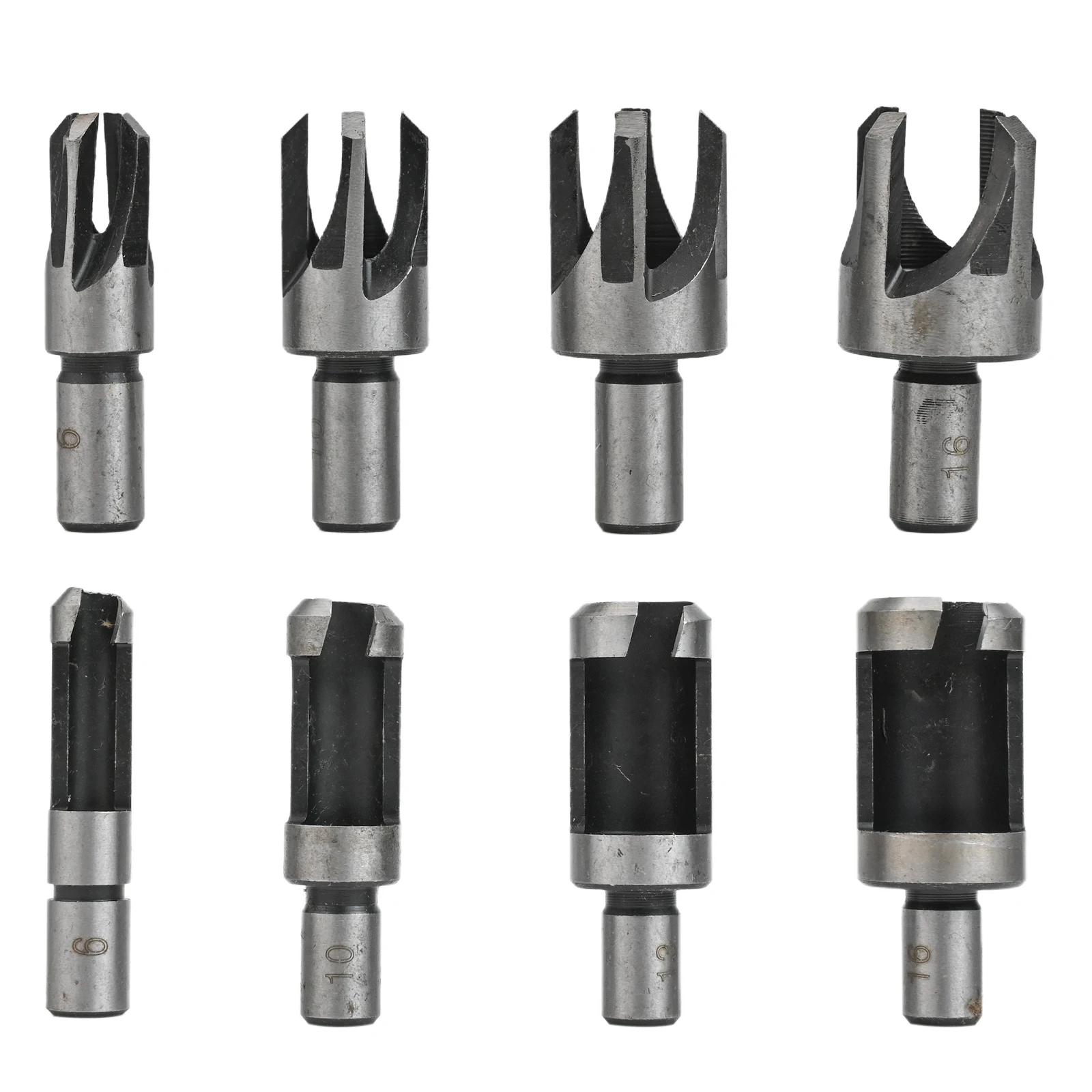 For Precise Drilling Four Flute Dowel Hole Cutter 8Pcs Drill Bit Set 8-piece Set Bench Drills Enlarging Existing Hole