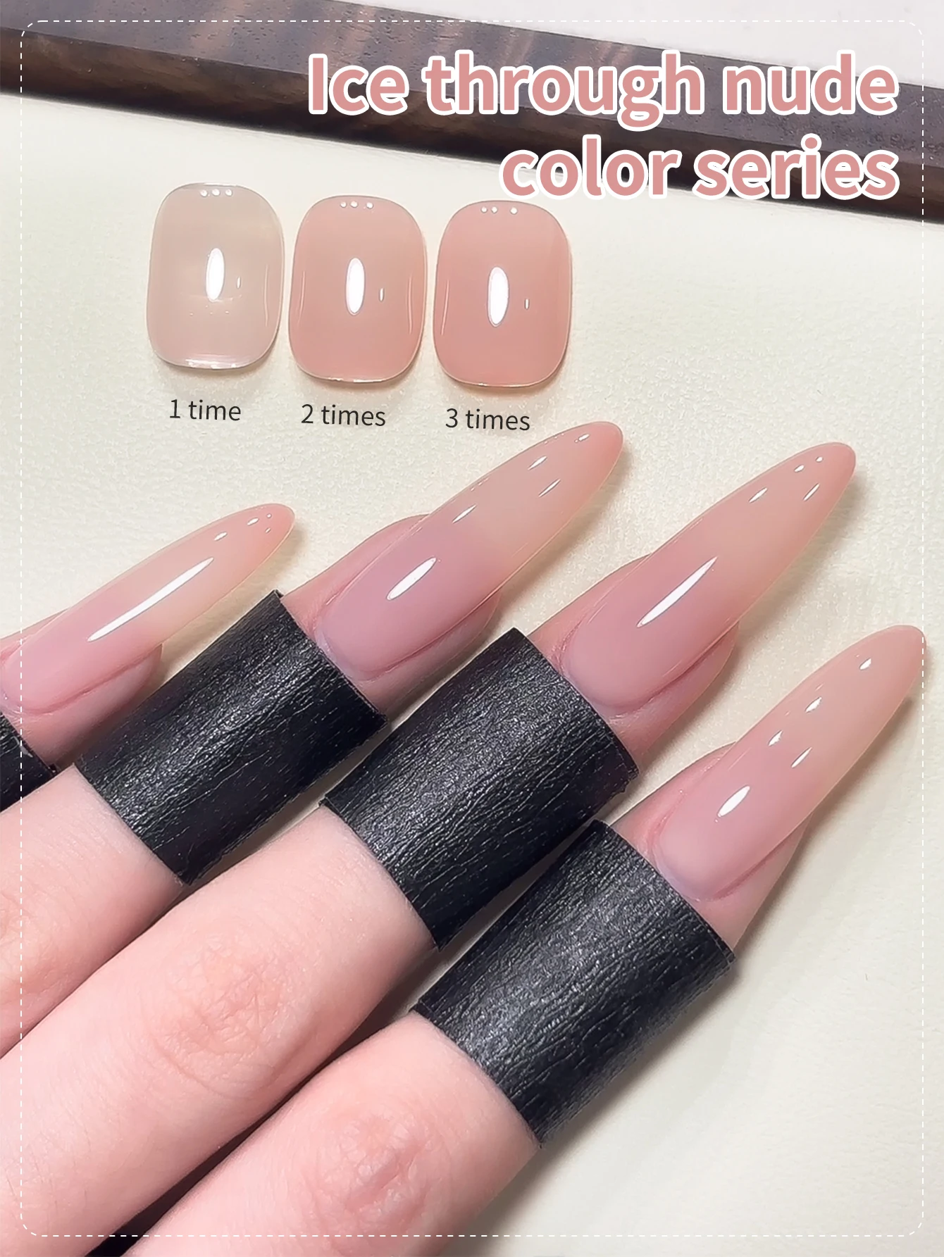 6 szt. 15 ml Jelly Ice Nude Peelable Polish, zestaw UV/LED, bez formaldehydu. Owalny, błyszczący. Dobry do salonu i majsterkowania