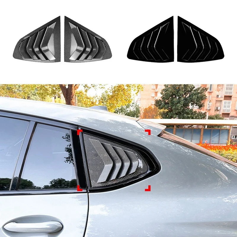 Car Rear Windows Triangle Louver Cover Sticker For BMW X4 G02 2018+ Car Windows Triangular Trim image 3