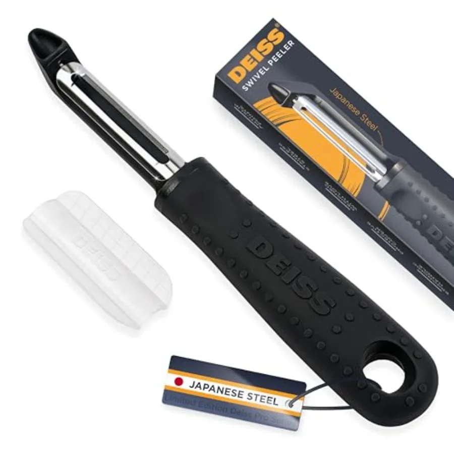 Pelador de verduras giratorio PRO, pelador afilado de acero inoxidable japonés con fácil agarre antideslizante, peladores de patatas para frutas de cocina