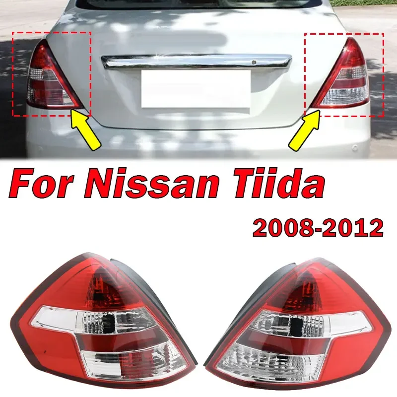 

Car Accessories For Nissan Tiida 2008-2012 Tail Light Rear Headlight Fog Lamp Cover Left Right Auto Taillight Lamp Housing NEW