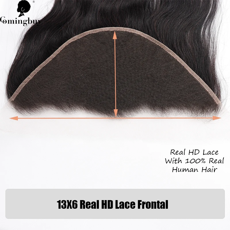 13X6 Real HD Lace Frontal Skin Melt Closure Transparent Straight Hair 13X4 HD Lace Invisible Hair Frontal Only Comingbuy Virgin