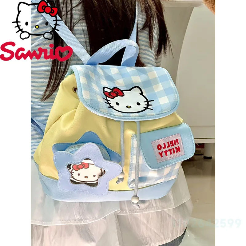 Hello Kitty New Women's Backpack Fashion High Quality Girls' Drawstring Backpack Small Fresh Leisure Girls' Travel Backpack