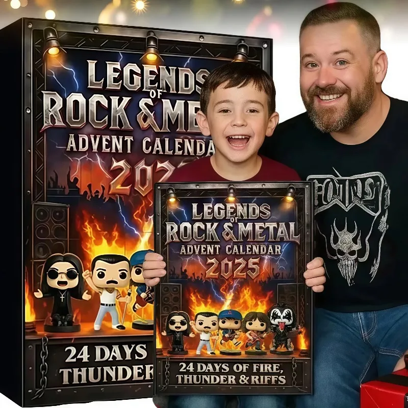 2025 Nuovo calendario dell'Avvento Rock and Metal 2D piatto acrilico regalo scatola cieca collezione di personaggi musicali iconici calendario per il conto alla rovescia