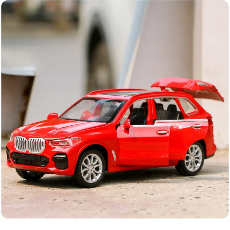1:32 bmw x5 alta simulação diecast metal liga modelo carro som luz puxar para trás coleção crianças brinquedo presentes modelo em miniatura liga