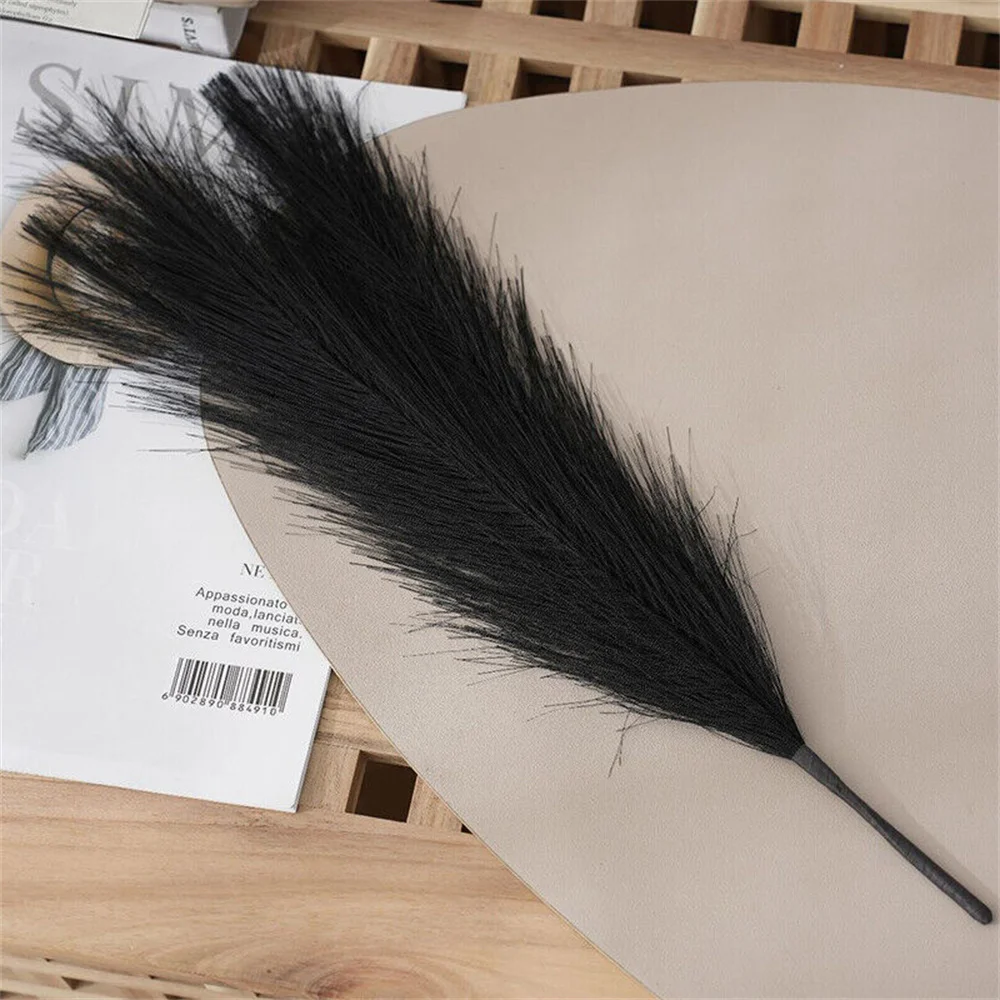 Pampas Grass Decoration Black Bouquet 45cm Fake Reeds Wedding Decor Party Home Decoration Plant Simulation DIY Fake Flower Reed