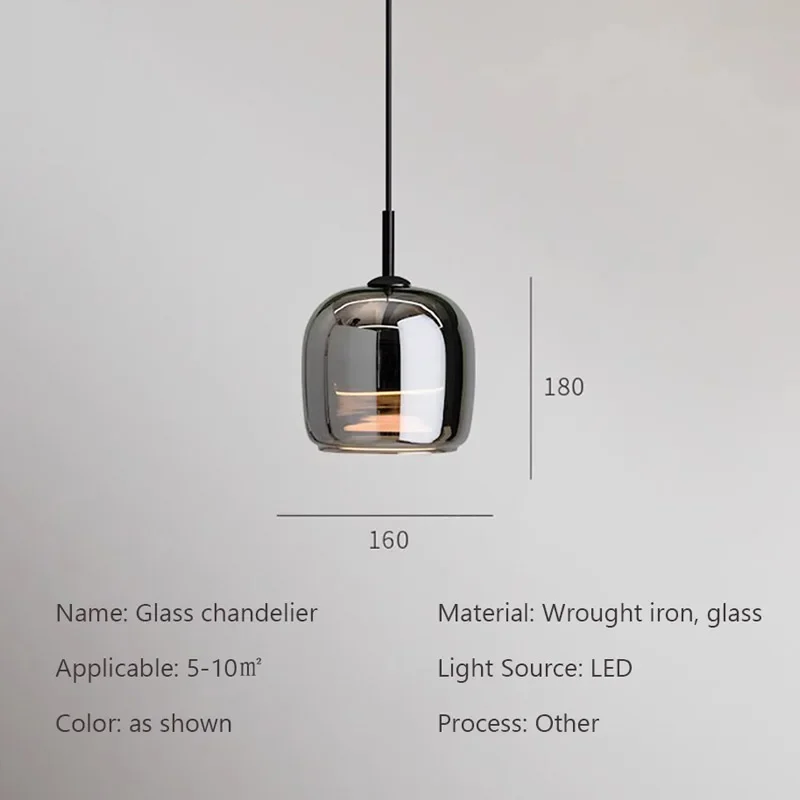 Imagem -04 - Nordic Glass Led Chandeliers Lâmpada Pingente de Luxo Modern Minimalista Hanging Light Iluminação Interior Luminária Decorativa