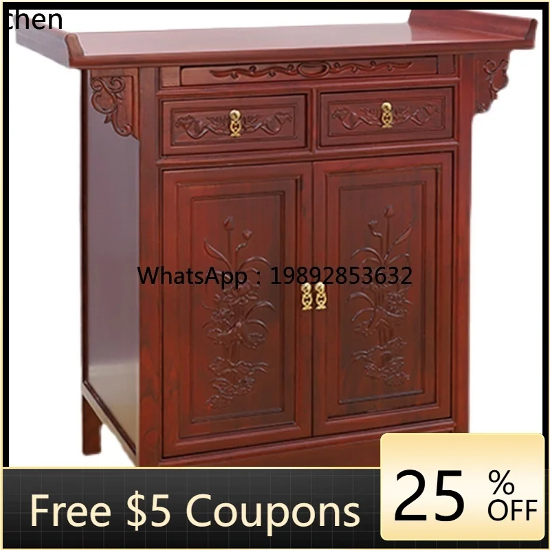 

ii Buddhist niche offering incense case solid wood Buddhist platform home modern vertical cabinet elm altar