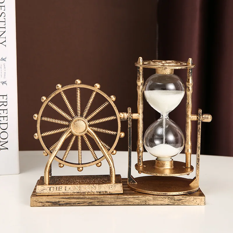 Creative London Eye Ferris Wheel Hourglass Favour Vintage Home Decorative Ornament Sand Clock Art Office Desktop Decorations