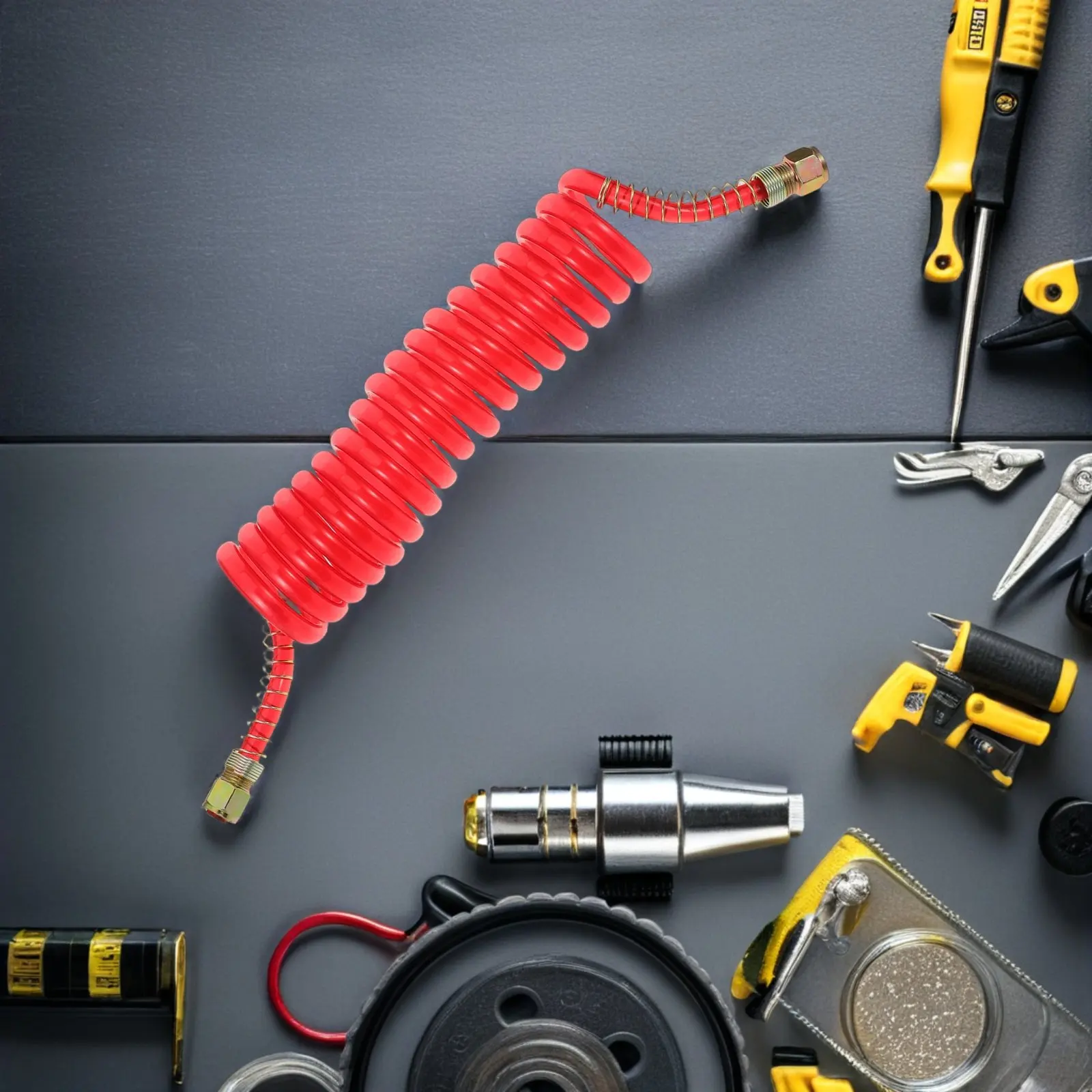

13.12ft PU Brake Cooling Hose Flexible Spring Coiled Water Tube for Truck Trailer Heavy Duty Wear Resistant Cooling Line