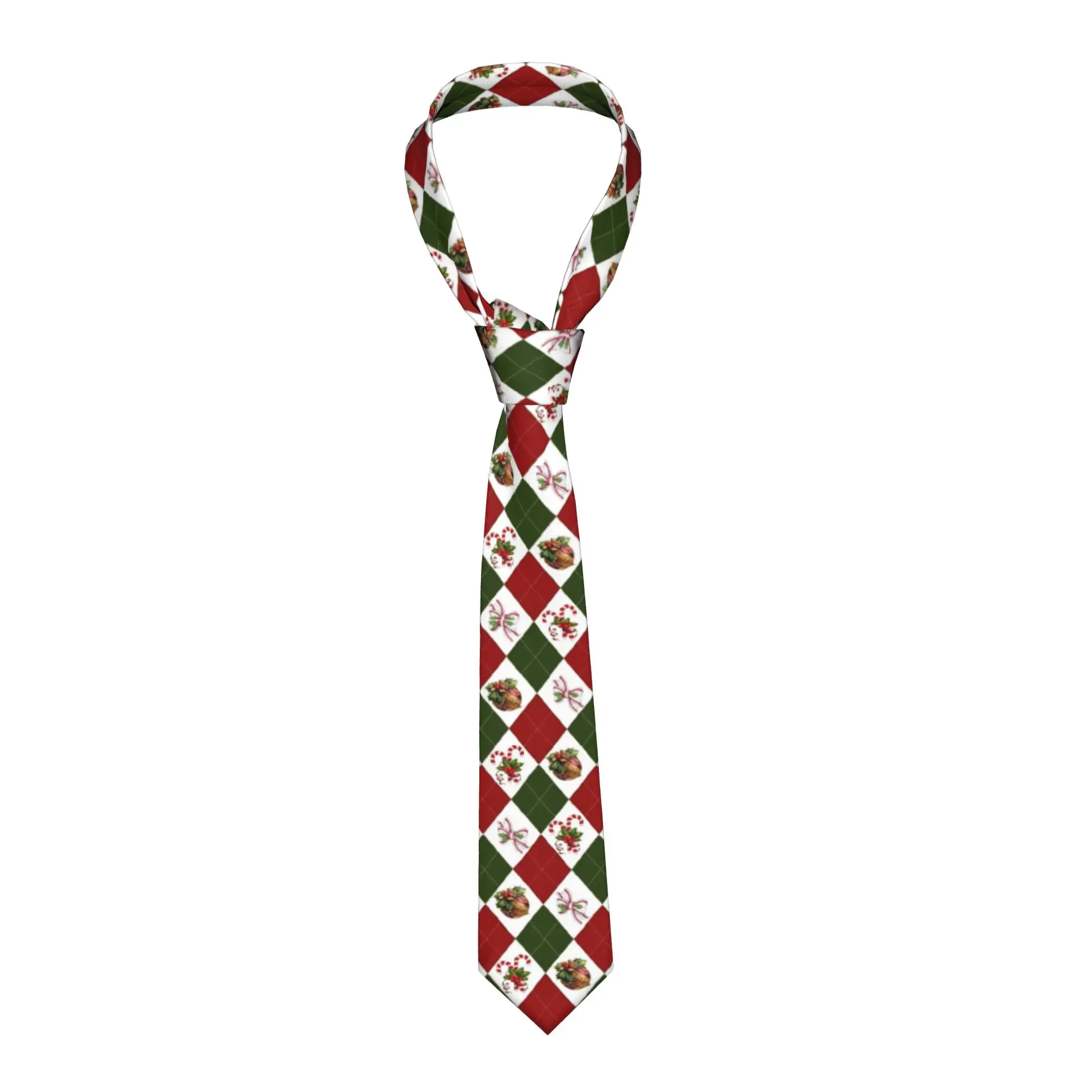 Christmas Red Green Checkered Neckties Skinny Polyester 8 cm Narrow  Neck Ties for Men Shirt Accessories Gravatas Wedding Office
