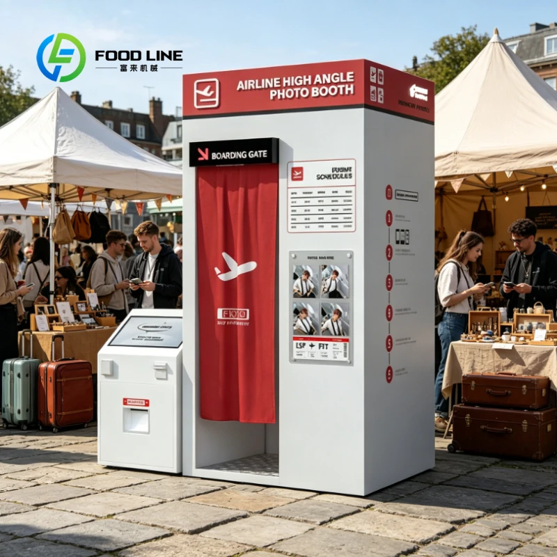 Customized 2400W HD DSLR Coin Operated  Airport Boarding Photo Booth WithTouch Screen LED Photo Booth Kiosk